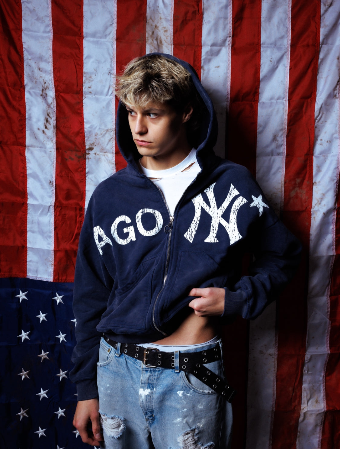 sunfade navy agony zip