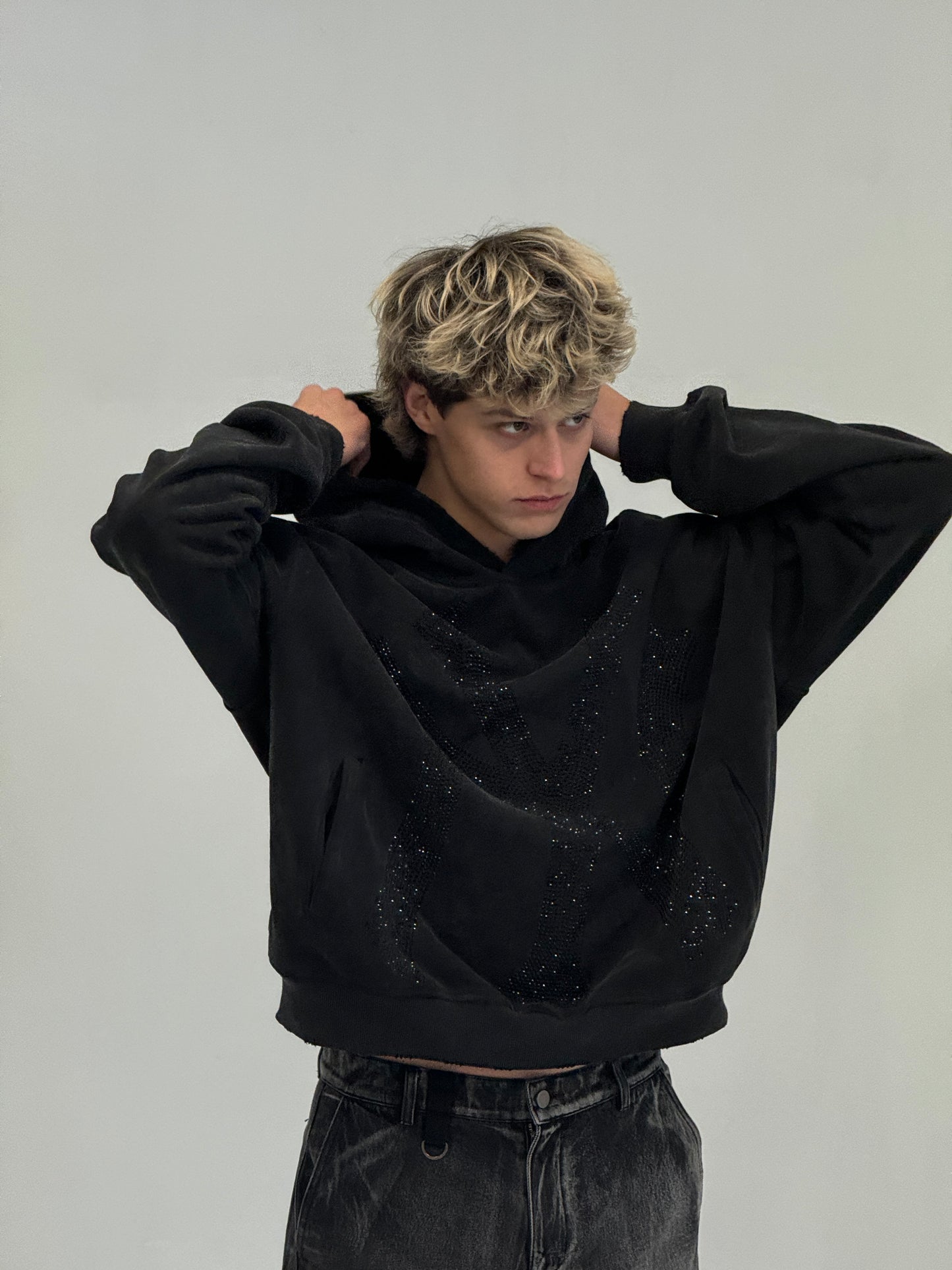 rhinestone NY hoodie